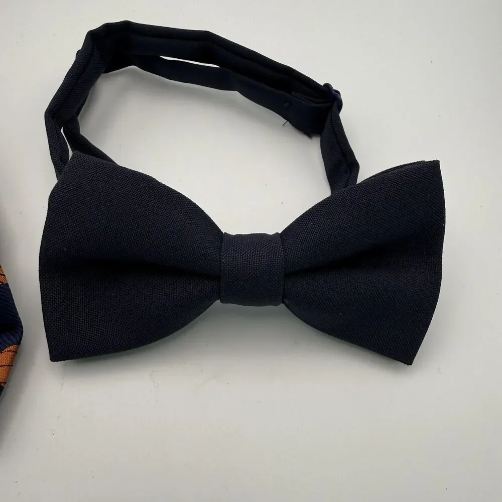 Boys Navy Bow Ties Adjustable Holiday Wedding Church Set Of 2 Basketball